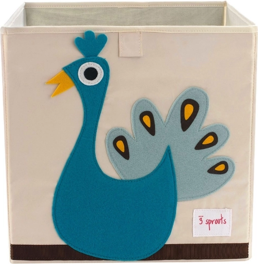 3 Sprouts opbergbox pauw blauw