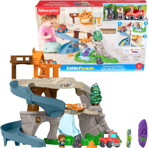 Fisher-Price Little People groot bergavontuur – speelset met baan en glijbaan