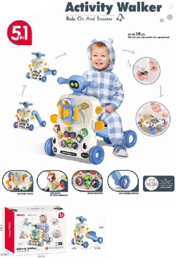 loopstoel en loopfiets 5-in-1 voor kinderen – blauw