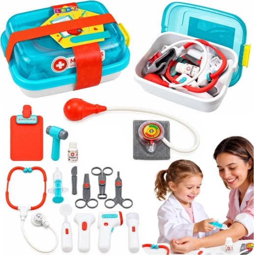 Kinderdokterskoffertje met accessoires, licht- en geluidseffecten (15 delen)