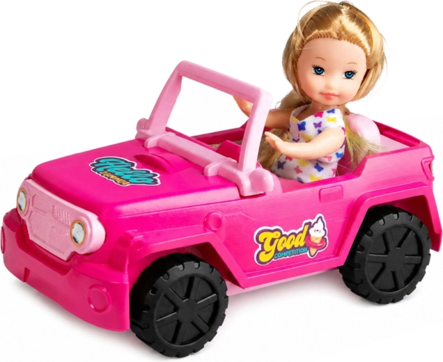Roze terrein-cabriolet met draaibare wielen