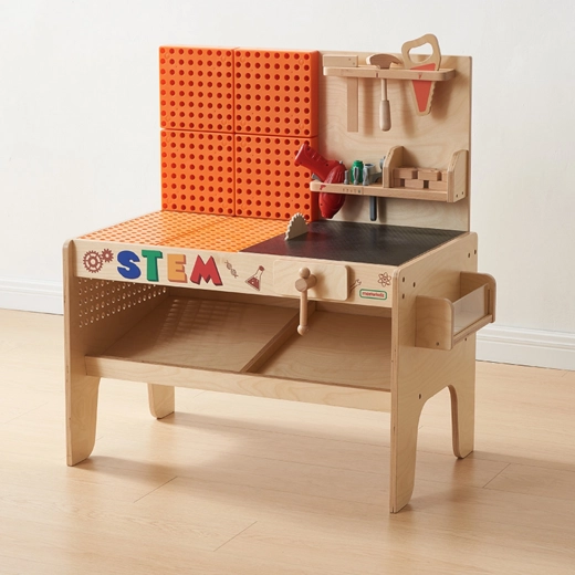 Masterkidz houten Montessori STEM XXL werkbank met gereedschap en accessoires