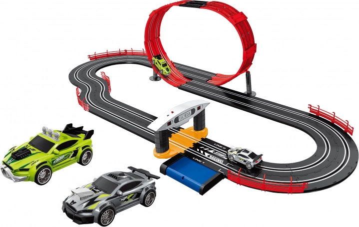 racebaan met looping 560 cm voor 2 auto’s