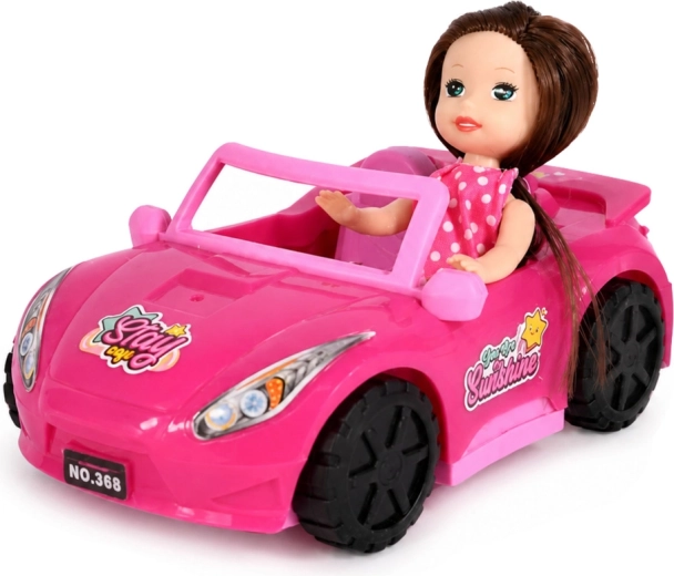 Roze cabriolet die echt rijdt