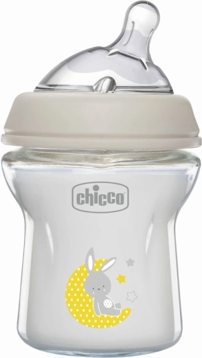 Chicco babyfles Natural Feeling glas 150 ml antikrampjes, neutraal, vanaf 0 maanden