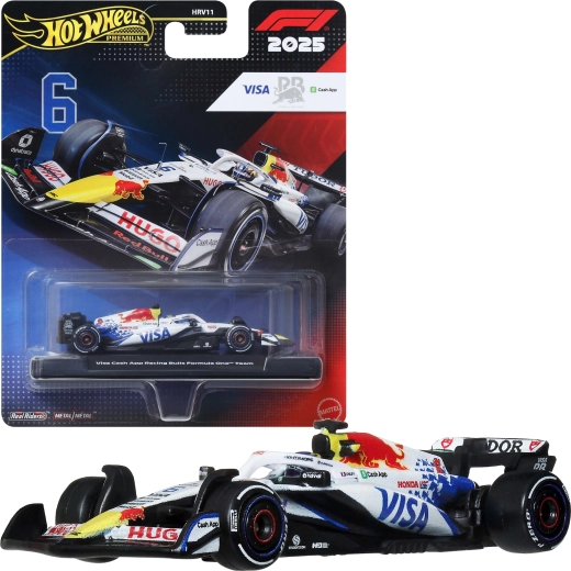 Hot Wheels Premium Formule 1-bolid 2025 Visa Cash App Racing Bulls Isack Hadjar #6 - 1 stuk