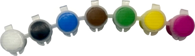 Vrolijke kleuren met afsluitbare potjes