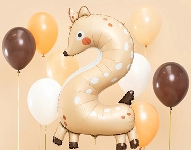 Hertenfolieballon met cijfer 2 - 65 x 102 cm