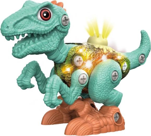 Schroefbare dinosaurus met licht en geluid - 1 stuk