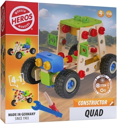 Heros houten bouwset 4-in-1 constructor quad (110 onderdelen)