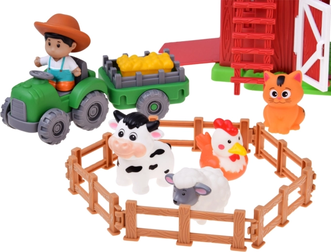 Tractor met aanhanger en figuurtjes voor rollenspel