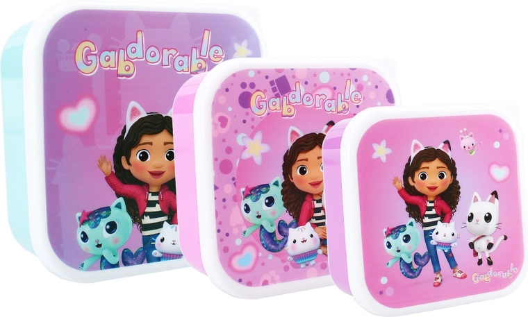 Gabby's Dollhouse lunchboxen Fresh Bites 12 cm (3 stuks)