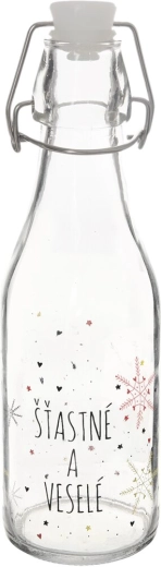 Glazen fles met klemsluiting Vlok rood 0,52 l