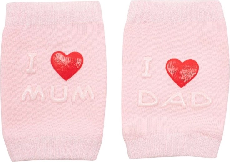 Kinderkniebeschermers met ABS I love mum & dad – roze