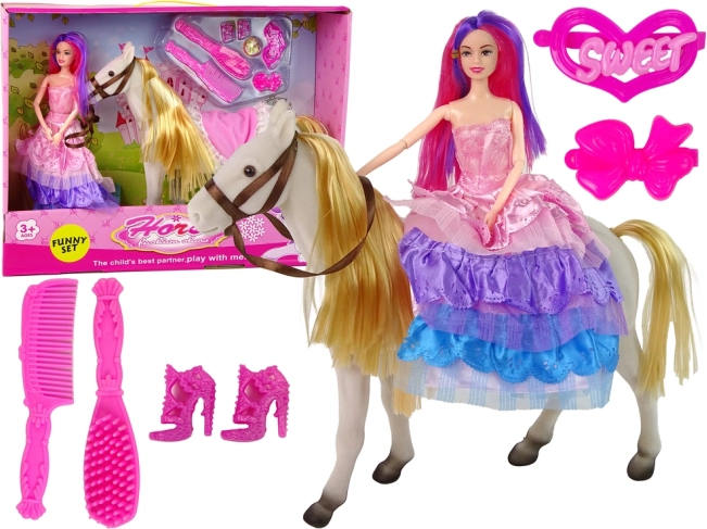 Marionettenprinses met wit paard