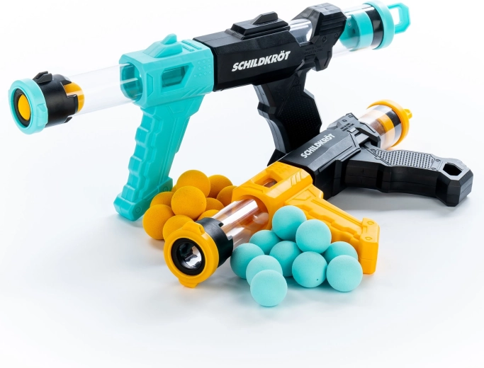 Schildkröt set van twee schuimpijl-/schuimballetjesblasters Fire Blasters