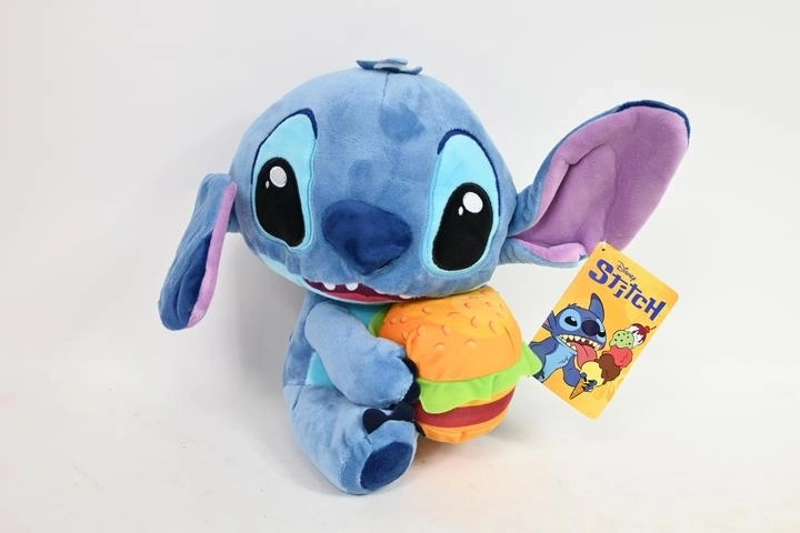 Disney Stitch met burger pluchen knuffel 25 cm