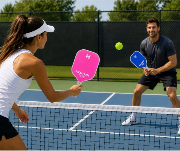Twee duurzame paddles met comfortabele grip