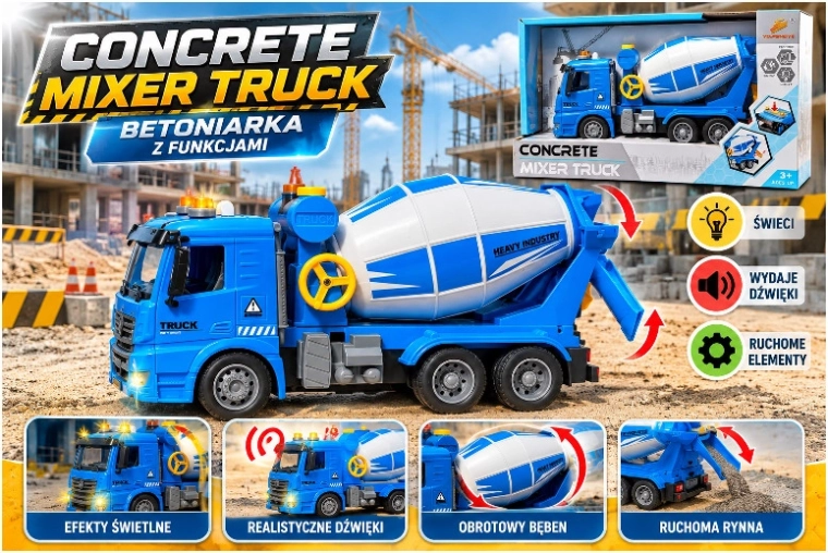 Betonmixer met licht en geluid