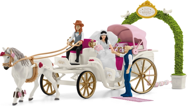 Schleich Horse Club trouwkoets met lipizzaner en accessoires