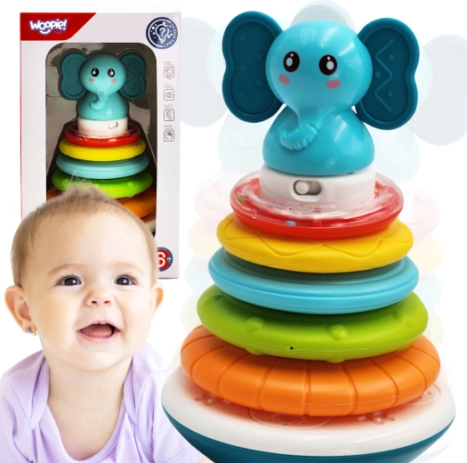 Interactieve Toren Olifant met ringen van Woopie Toys
