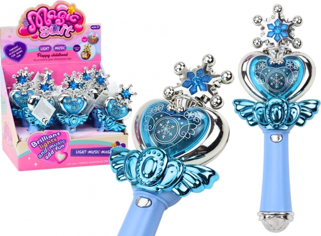 Magische prinsessenstaf met kleurrijk licht en geluiden – blauw