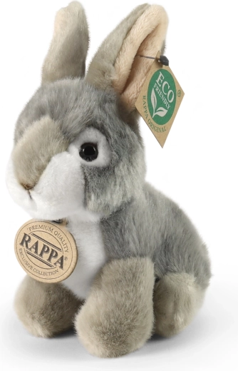 Rappa pluchen konijn grijs zittend Eco-Friendly 16 cm