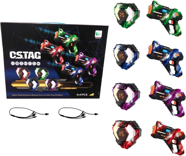 Set laserguns met vesten en doelen