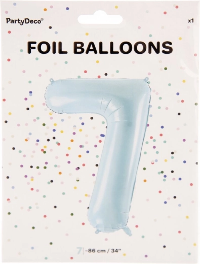 Folieballon cijfer 7 blauw 86 cm