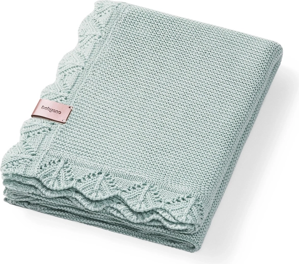 Babyono gebreide bamboedeken groen 75 × 100 cm
