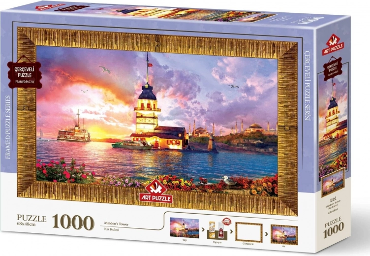Puzzel met lijst en lijm 3in1 Meisjestoren 1000 stukjes
