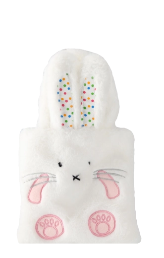 Zacht konijntje met geborduurd gezichtje