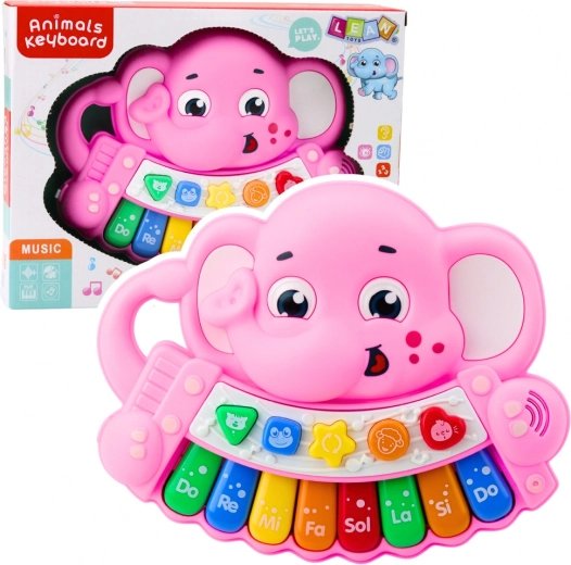Interactieve Roze Piano Olifant – Melodieën, Toonladder, Dierengeluiden