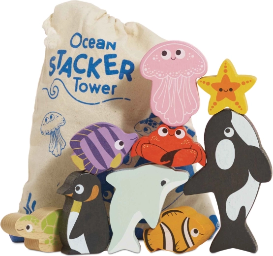 Le Toy Van houten zeefiguren – stapelspeelgoed voor kinderen