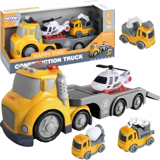 Gele sleepwagen WOOPIE City Truck met licht- en geluidseffecten