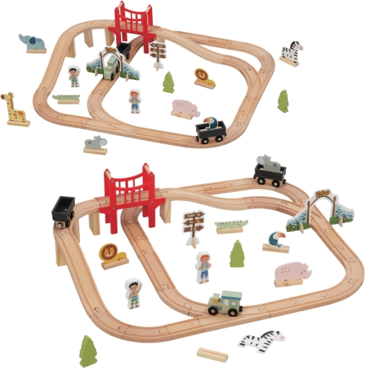Variabele houten treinbaan
