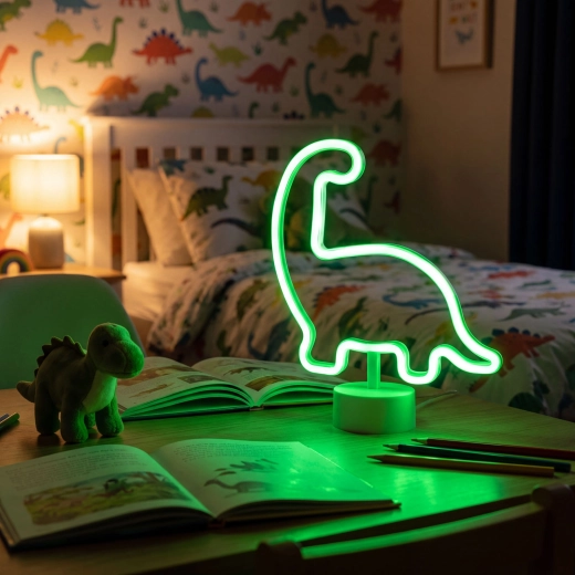 Neon LED-lamp groene dinosaurus