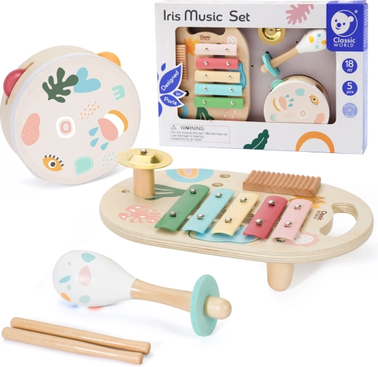 Classic World set met muziekinstrumenten voor kinderen, 5 stuks