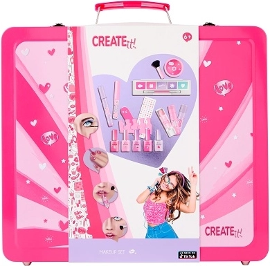 Create It! grote set kindermake-up in een metalen blik