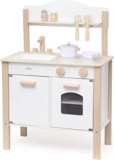 Moderne witte houten kinderkeuken