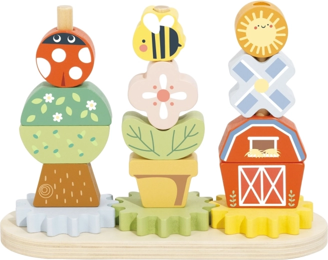 2Kids Toys houten inrijgspel met tandwielen – platteland