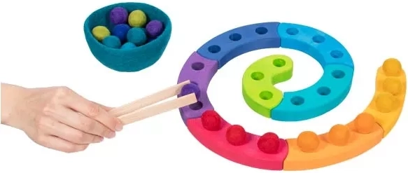 Kleuren sorteren met behulp van een tang