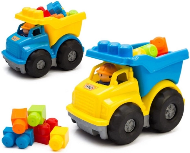Kiepwagen met bouwblokjes - 1 stuk