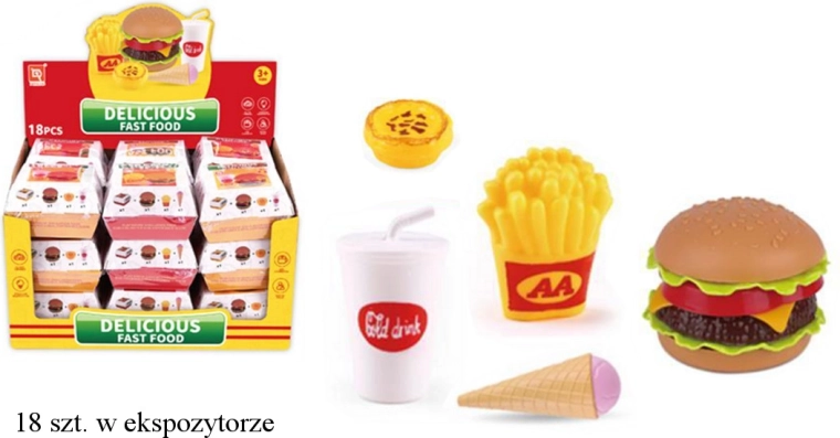 Kinder fastfoodset – hamburger, frietjes, drankje en ijsje