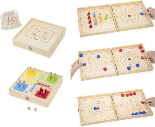 Vier spellen in één koffer