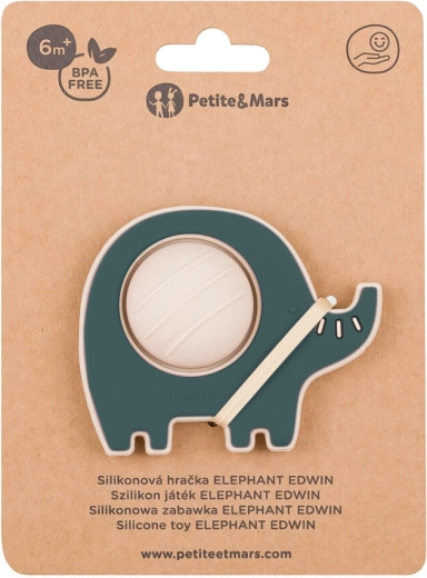 Siliconen speelgoedolifant Edwin misty green Petite&Mars