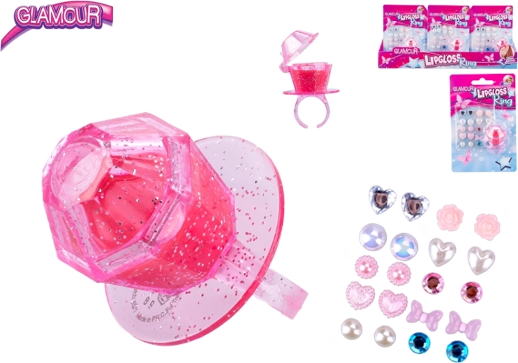 Glamour beautykit met ring en oorbelstickers