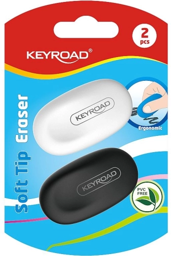 Zachte uitwisgum KEYROAD, ergonomisch, 2 stuks