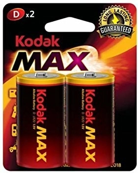 Kodak Alkaline Max alkaline batterijen D 1,5 V, 2 stuks