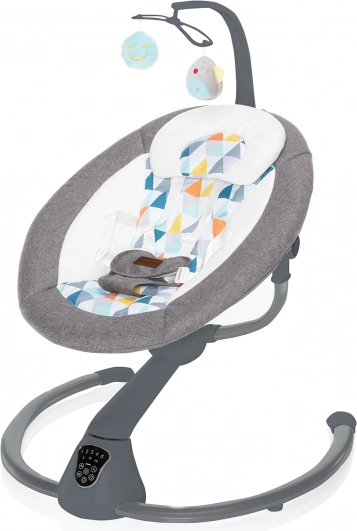 Babywipstoel Lullaby, driehoekpatroon/grijs